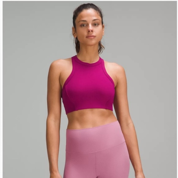 lululemon athletica Other - NWT lululemon Ribbed Nulu High-Neck Yoga Bra Light Support Magenta Purple size 8